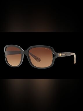 Coach Black Frame Sunglasses with Brown Gradient Lenses